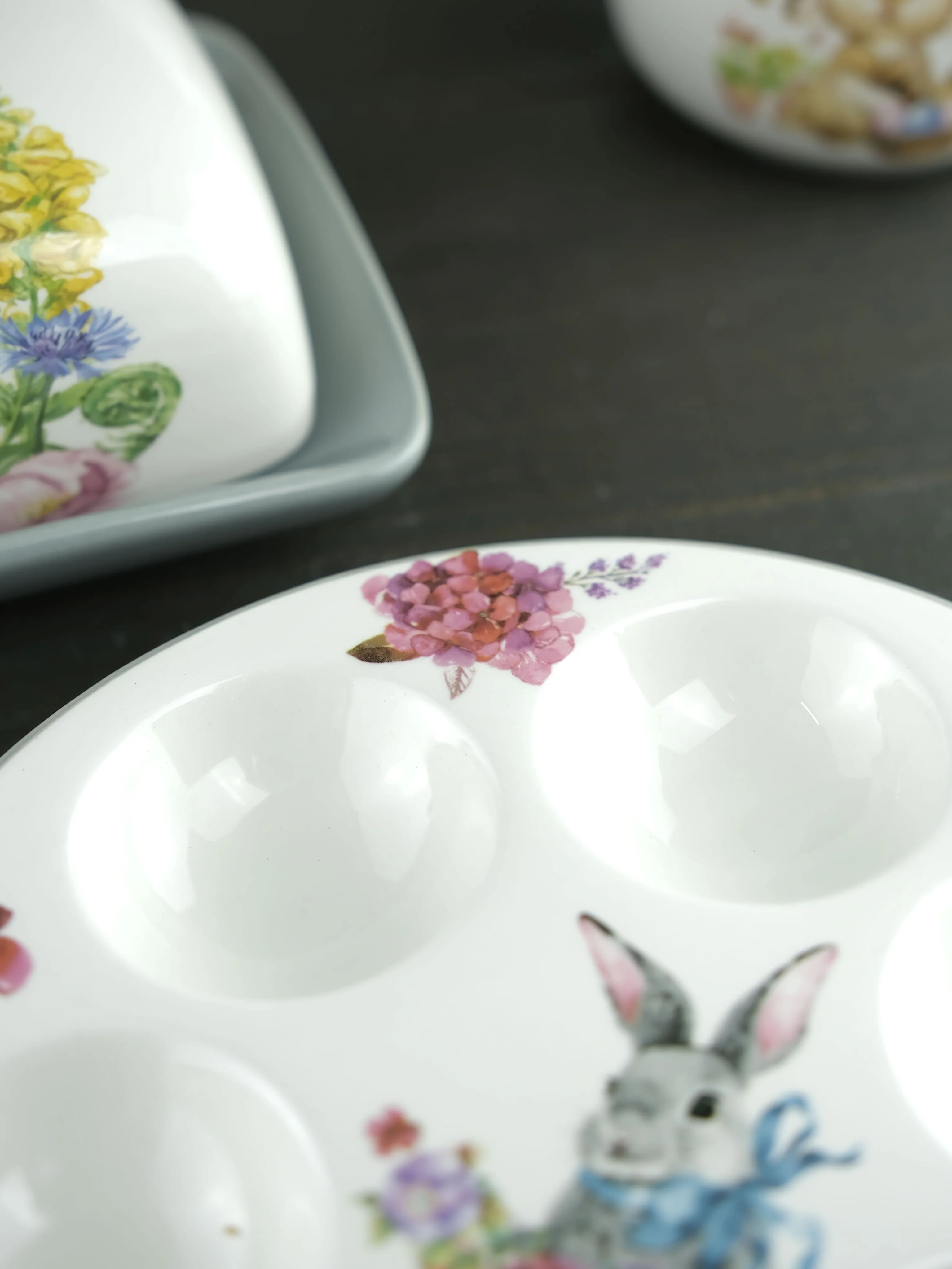 Белый подставка для 6 яиц Repast Happy Easter 18*2 см