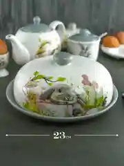 Серый металлик блюдо для блинов с крышкой Repast Sweet Bunny 23*9,7 см