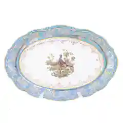 Блюдо овальное Repast Охота зеленая Мария-тереза 33 см