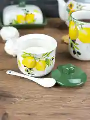 Сахарница с ложкой REPAST Лимоны и оливки 9.8*9.6