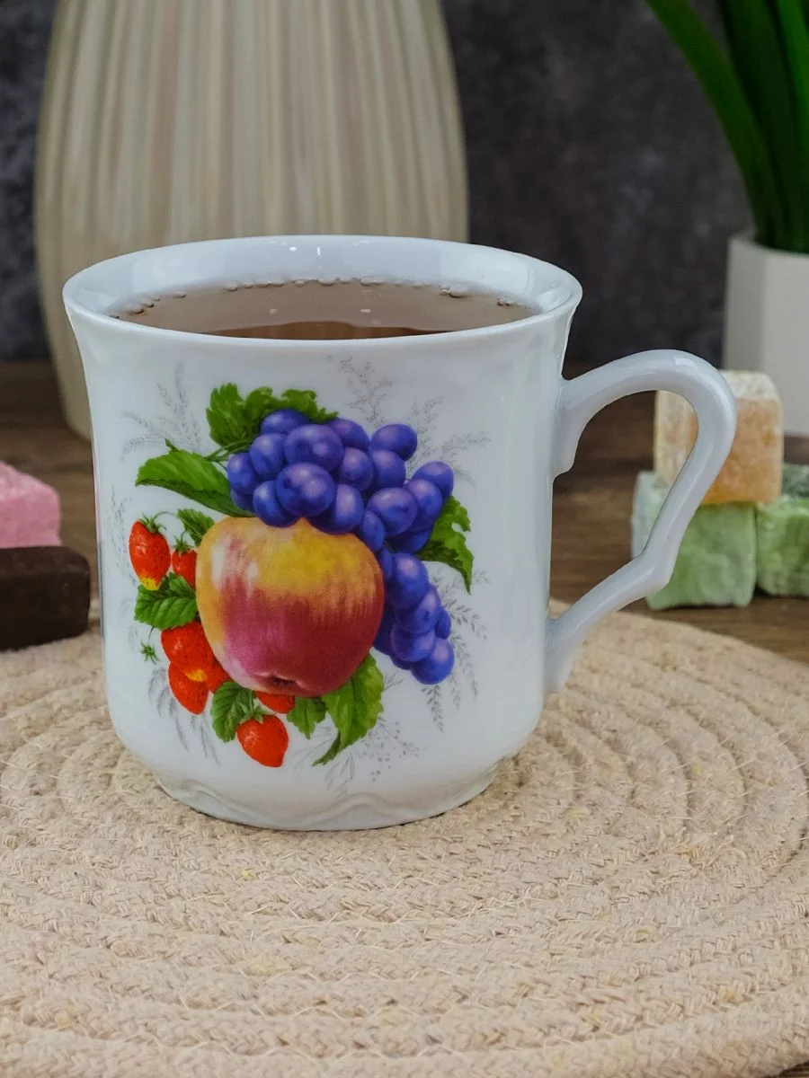 Белый кружка Nela Time Средняя карель Яблоко