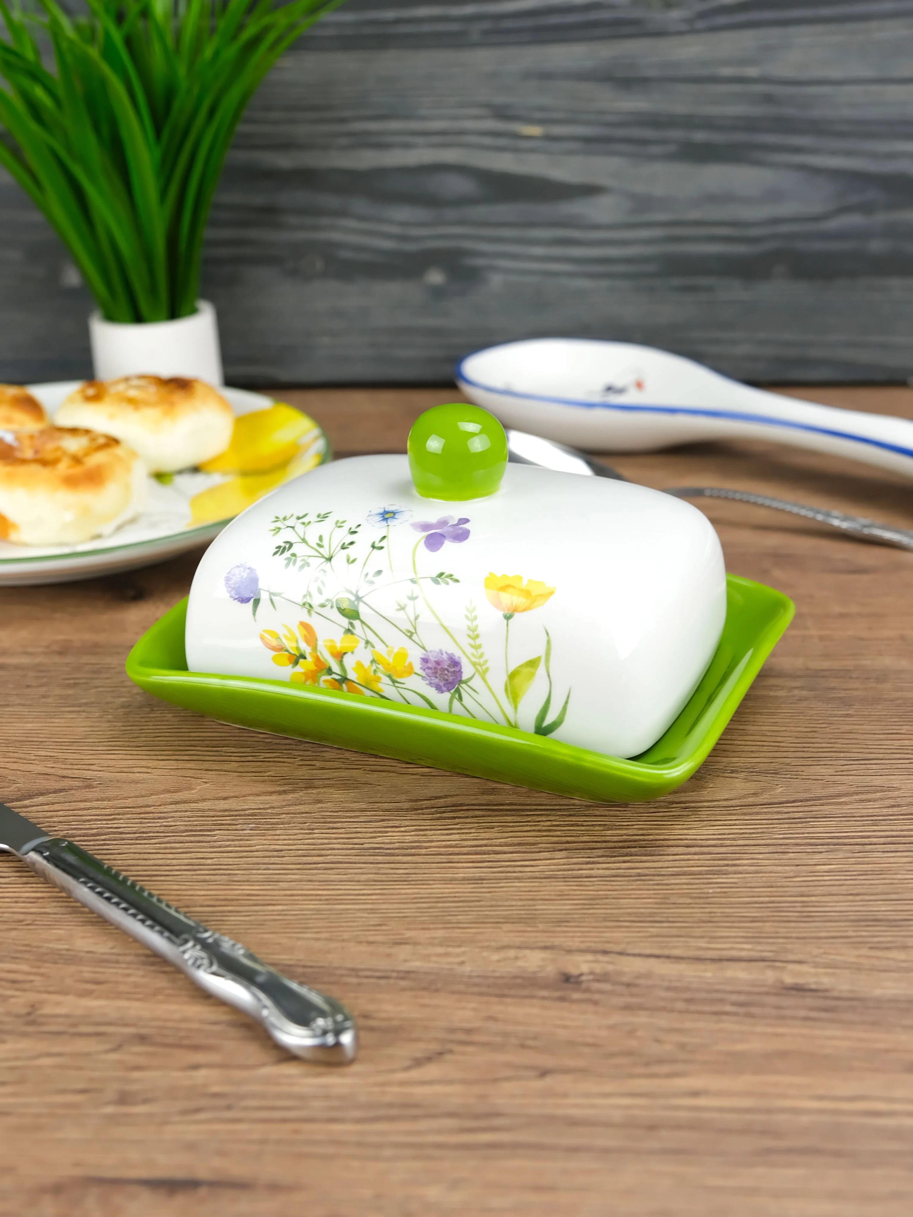 Маслёнка с крышкой REPAST Полевые цветы 17*12,5*8,3 см