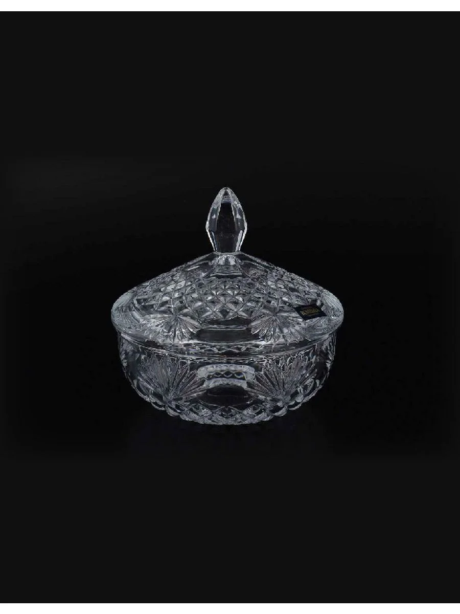 Прозрачный конфетница с крышкой 15 см Crystalite Bohemia VEGA-NOVA