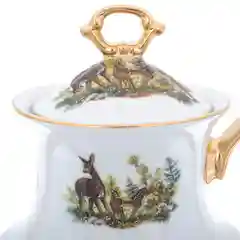 Кофейный сервиз Repast Охота красная Мария-тереза 15 предметов на 6 персон