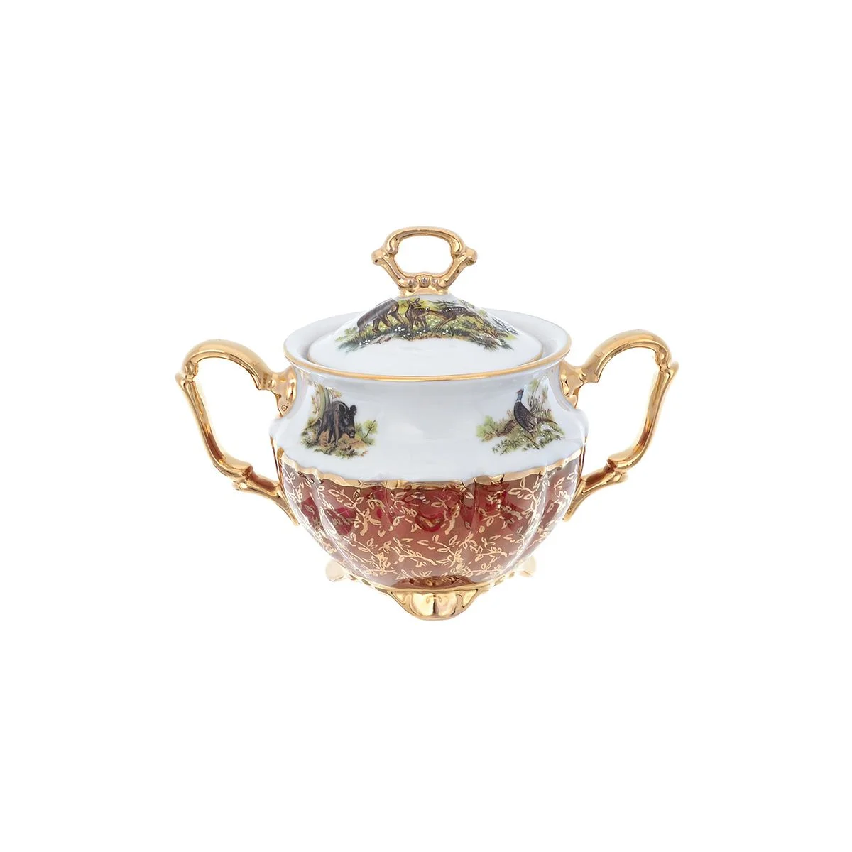 Кофейный сервиз Repast Охота красная Мария-тереза 15 предметов на 6 персон