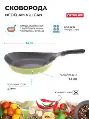 Зеленый сковорода из литого алюминия Neoflam Vulcan 28 см