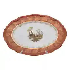 Блюдо овальное Repast Охота красная Мария-тереза 38 см