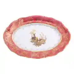 Блюдо овальное Repast Охота красная Мария-тереза 28 см