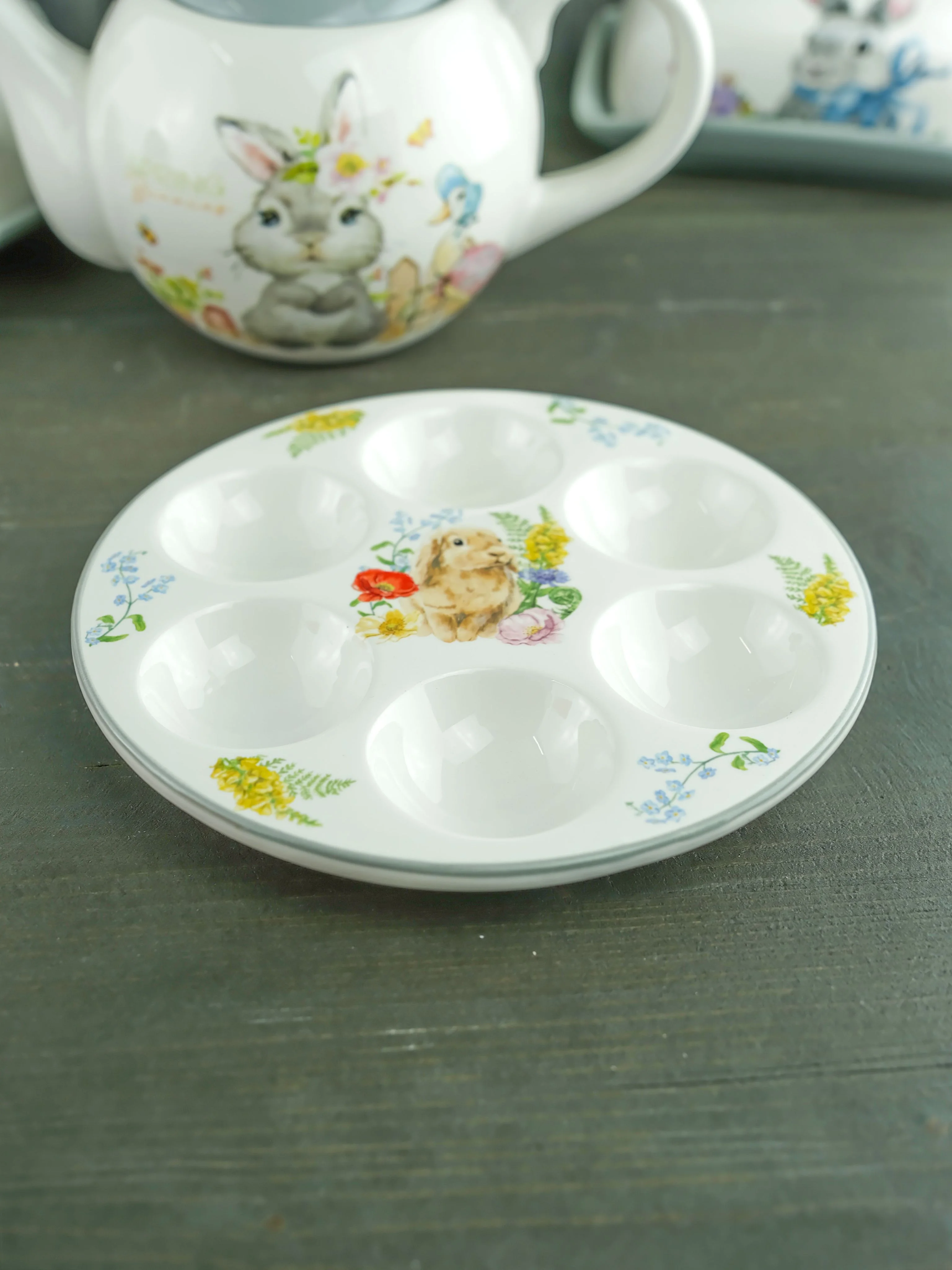 Светло-бежевый подставка для 6 яиц Repast Honey Bunny 18*2 см