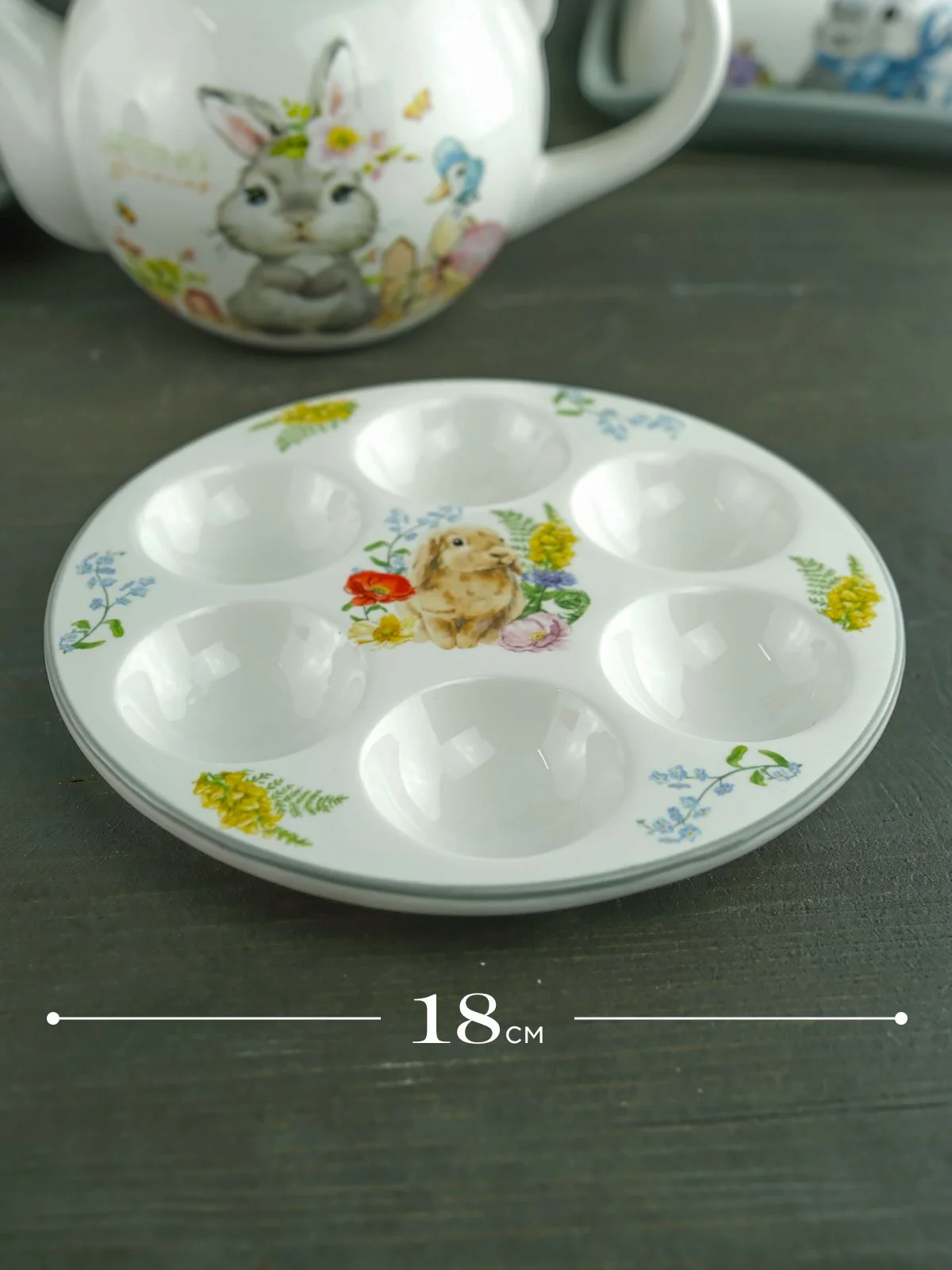 Светло-бежевый подставка для 6 яиц Repast Honey Bunny 18*2 см
