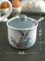 Белый сахарница с ложкой Repast Happy Easter 9.8*9.8*9.6