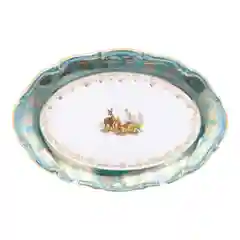 Блюдо овальное Repast Охота зеленая Мария-тереза 38 см
