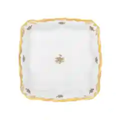 Конфетница на ножке квадратное Queen's Crown Золотая роза 21 см