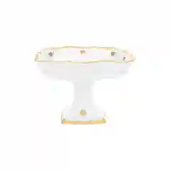 Конфетница на ножке квадратное Queen's Crown Золотая роза 21 см