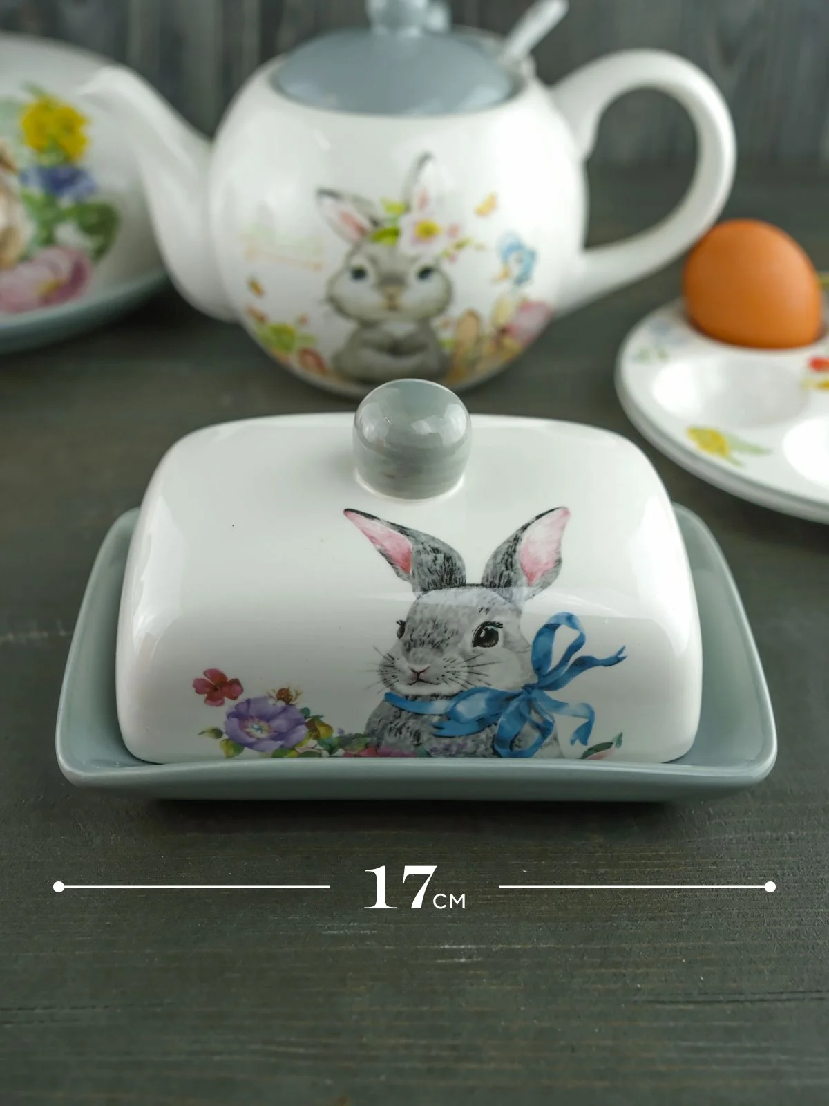 Белый маслёнка с крышкой Repast Happy Easter 17*12,5*8,3 см