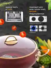 Красный кастрюля с крышкой 6 л 28 см Elite Gold Красный