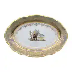 Блюдо овальное Repast Охота зеленая Мария-тереза 28 см