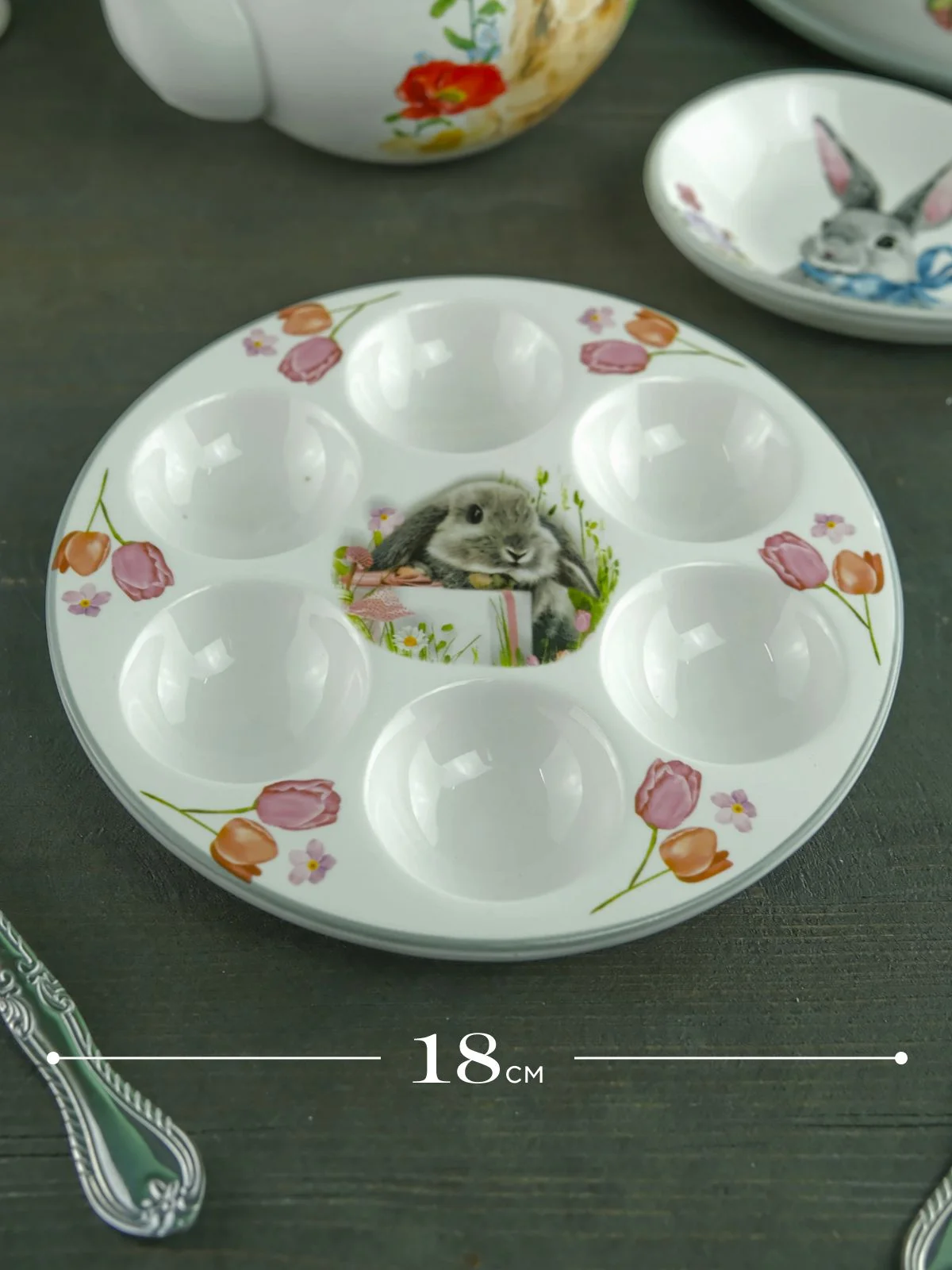 Серый подставка для 6 яиц Repast Sweet Bunny 18*2 см