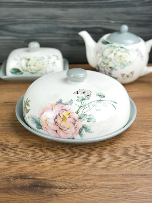 Блюдо для блинов с крышкой REPAST Розы 23*23*9,7 см