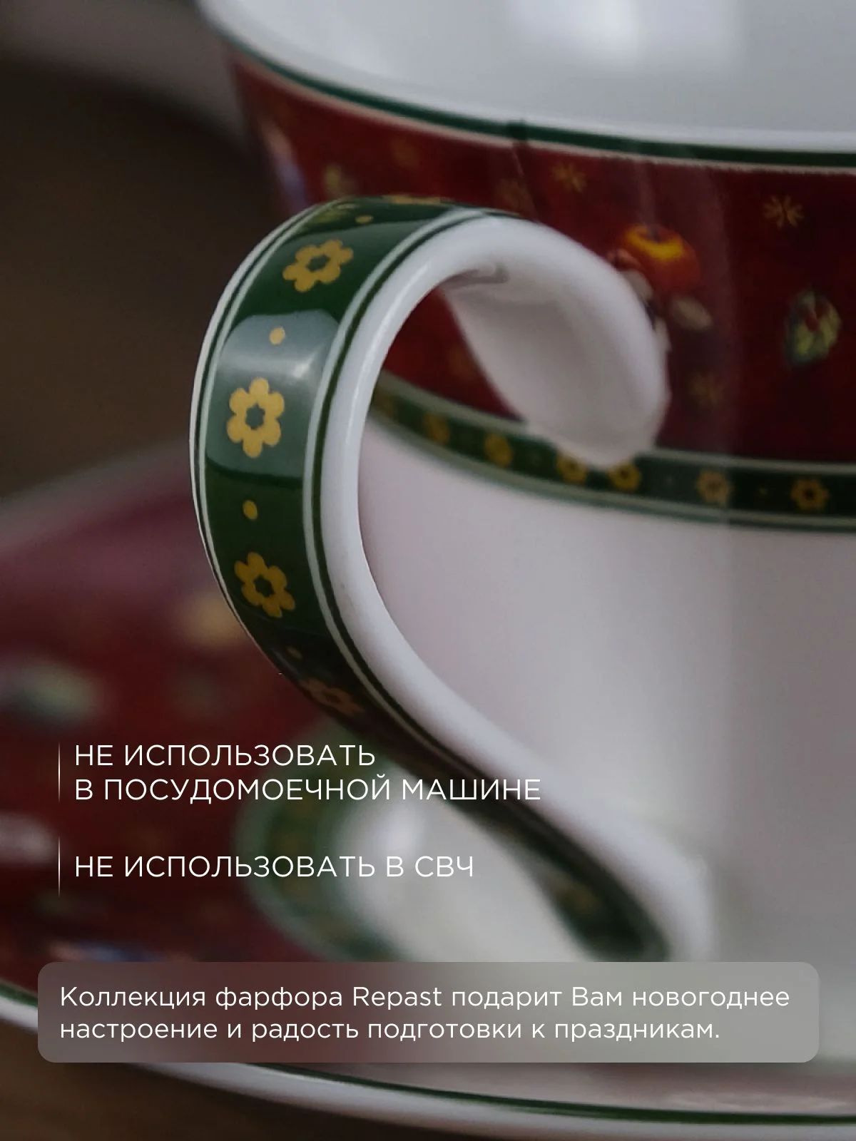 Разноцветный чайная пара Repast Bordo 220 мл