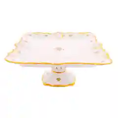 Блюдо квадратное на ножке Queen's Crown Золотая роза 32*32 см