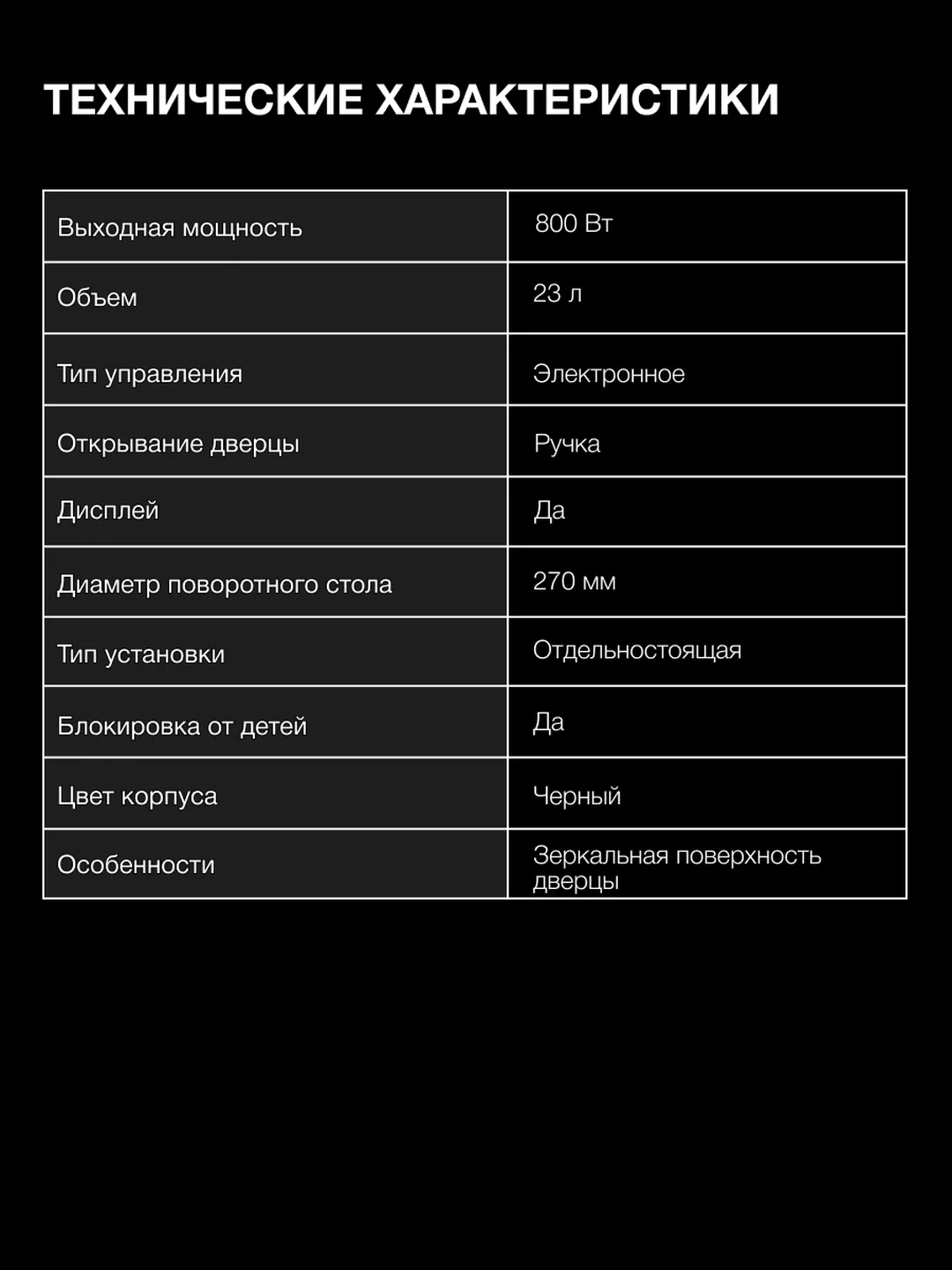 Микроволновая печь Hyundai HYM-D3008, 800Вт, 23 л, черный