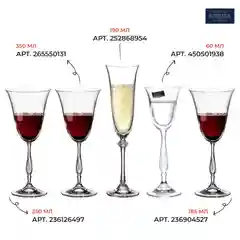 Прозрачный набор фужеров для вина Crystalite Bohemia Fregata/Antik 350 мл (6 шт)