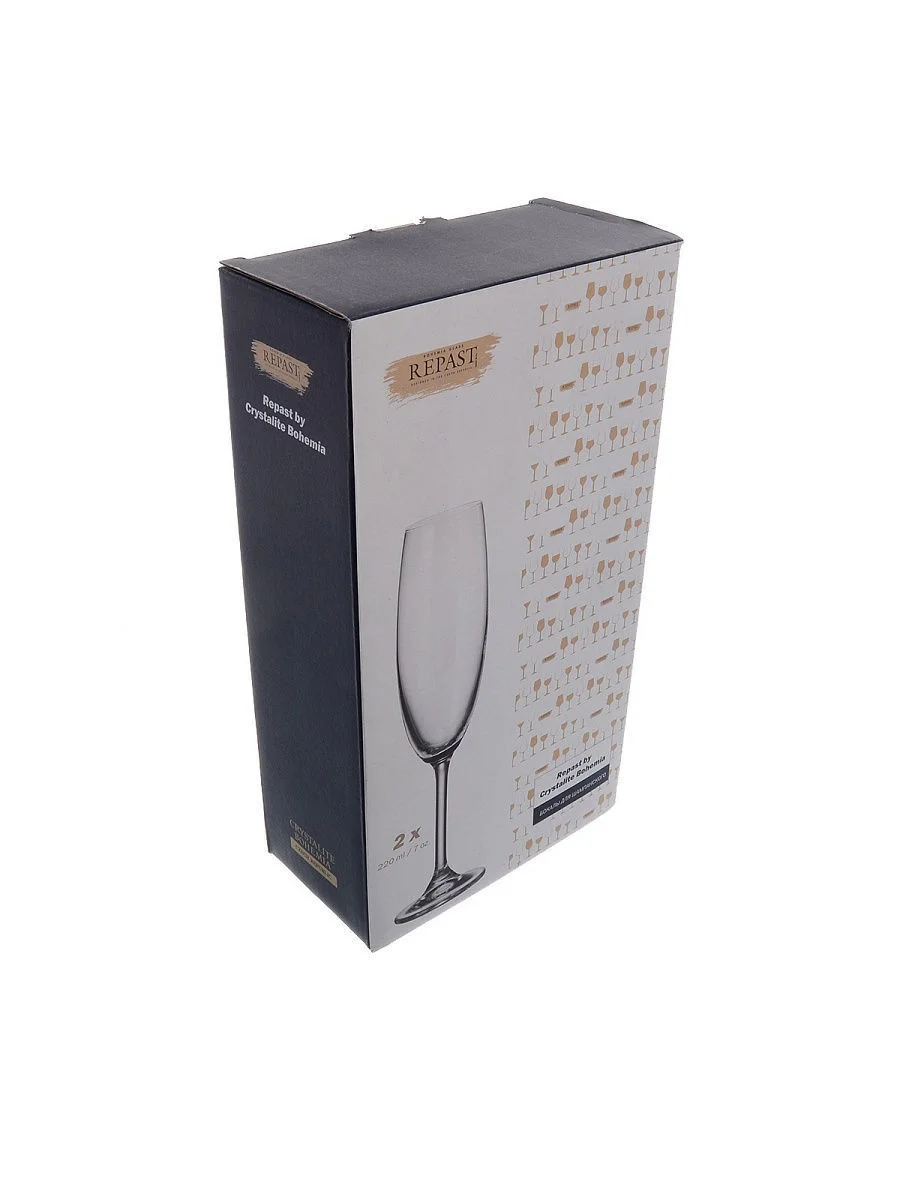 Прозрачный набор бокалов для шампанского Crystalite Bohemia Colibri/Gastro 220 мл (2 шт)
