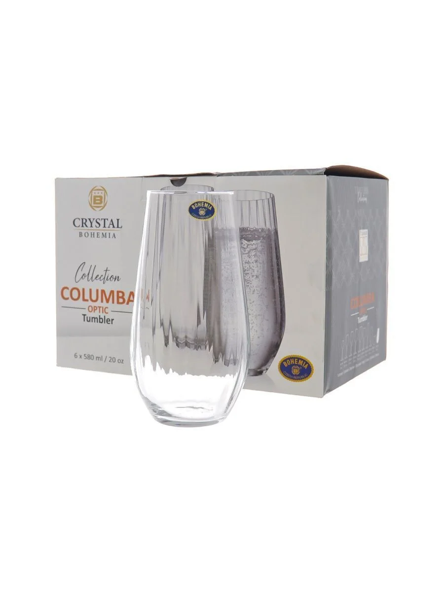 Прозрачный набор стаканов для воды Crystalite Bohemia COLUMBA OPTIC 580 мл (6 шт)