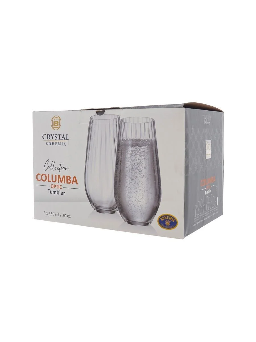 Прозрачный набор стаканов для воды Crystalite Bohemia COLUMBA OPTIC 580 мл (6 шт)