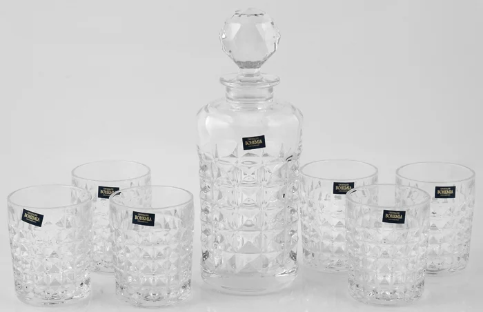 Прозрачный набор для виски Crystalite Bohemia Diamond, 7 предметов
