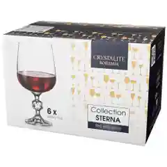 Прозрачный набор бокалов для вина Crystalite Bohemia Sterna/Klaudie 340 мл