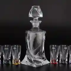 Прозрачный набор для ликера Crystalite Bohemia Quadro Ассорти 7 предметов