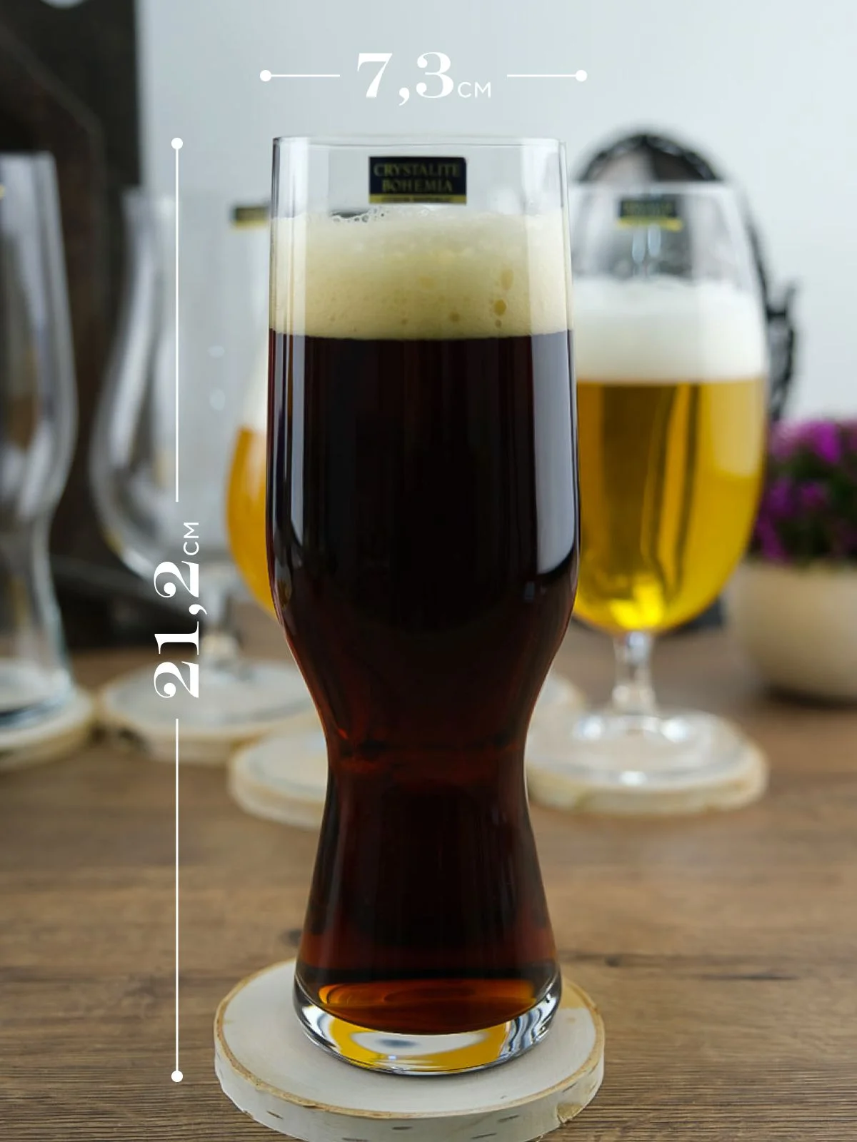 Прозрачный набор бокалов для пива Crystalite Bohemia Beer 680 мл 2 шт. 630 мл 2 шт. 550 мл 2 шт.