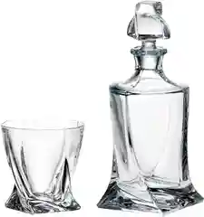 Прозрачный набор для виски Crystalite Bohemia Quadro, 5 предметов. 32313
