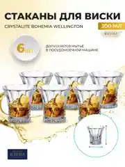Прозрачный набор стаканов для виски Crystalite Bohemia Wellington 300 мл(6 шт)