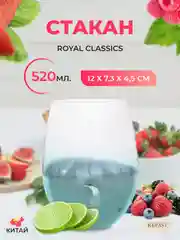 Бирюзовый стакан Royal Classics 12*7,3*4,5 см бирюзовый