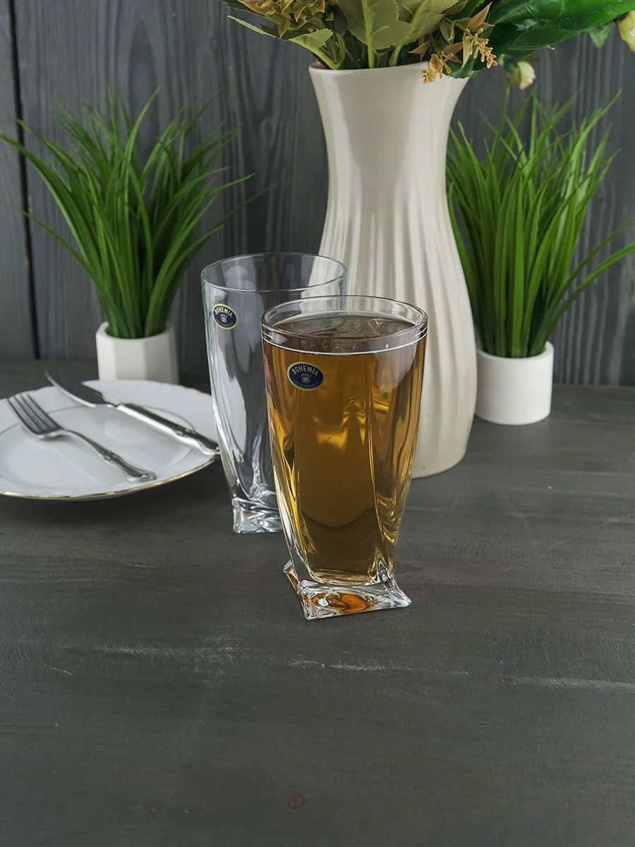 Прозрачный набор стаканов для воды Crystalite Bohemia Quadro 350 мл (6 шт)