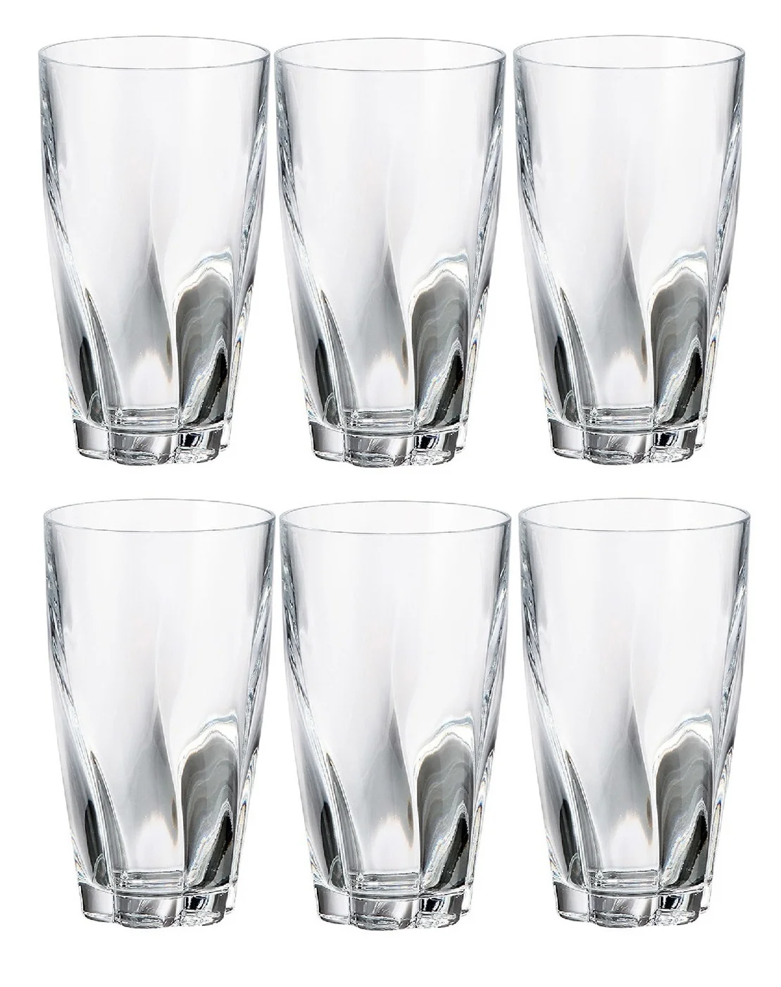 Прозрачный набор высоких стаканов Crystalite Bohemia Barley twist 390мл (6 шт)