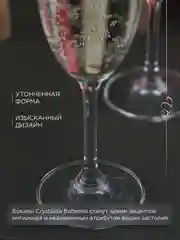 Прозрачный набор бокалов для шампанского Crystalite Bohemia Sylvia/Klara 220 мл (2 шт)