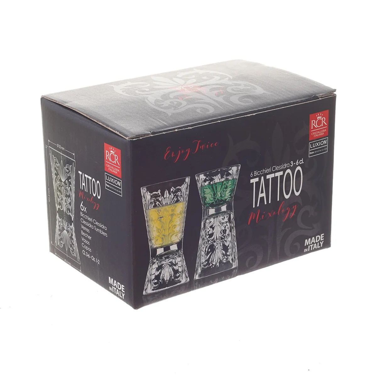 Прозрачный набор стопок RCR Tattoo 60 мл 6 шт.