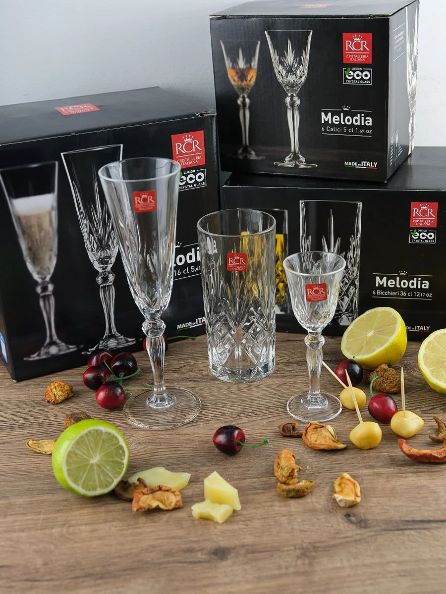 Прозрачный набор фужеров для шампанского RCR Melodia 160 мл 6 шт.