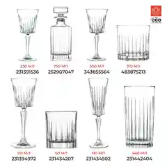Прозрачный набор бокалов для вина RCR Timeless 230мл (6 шт)