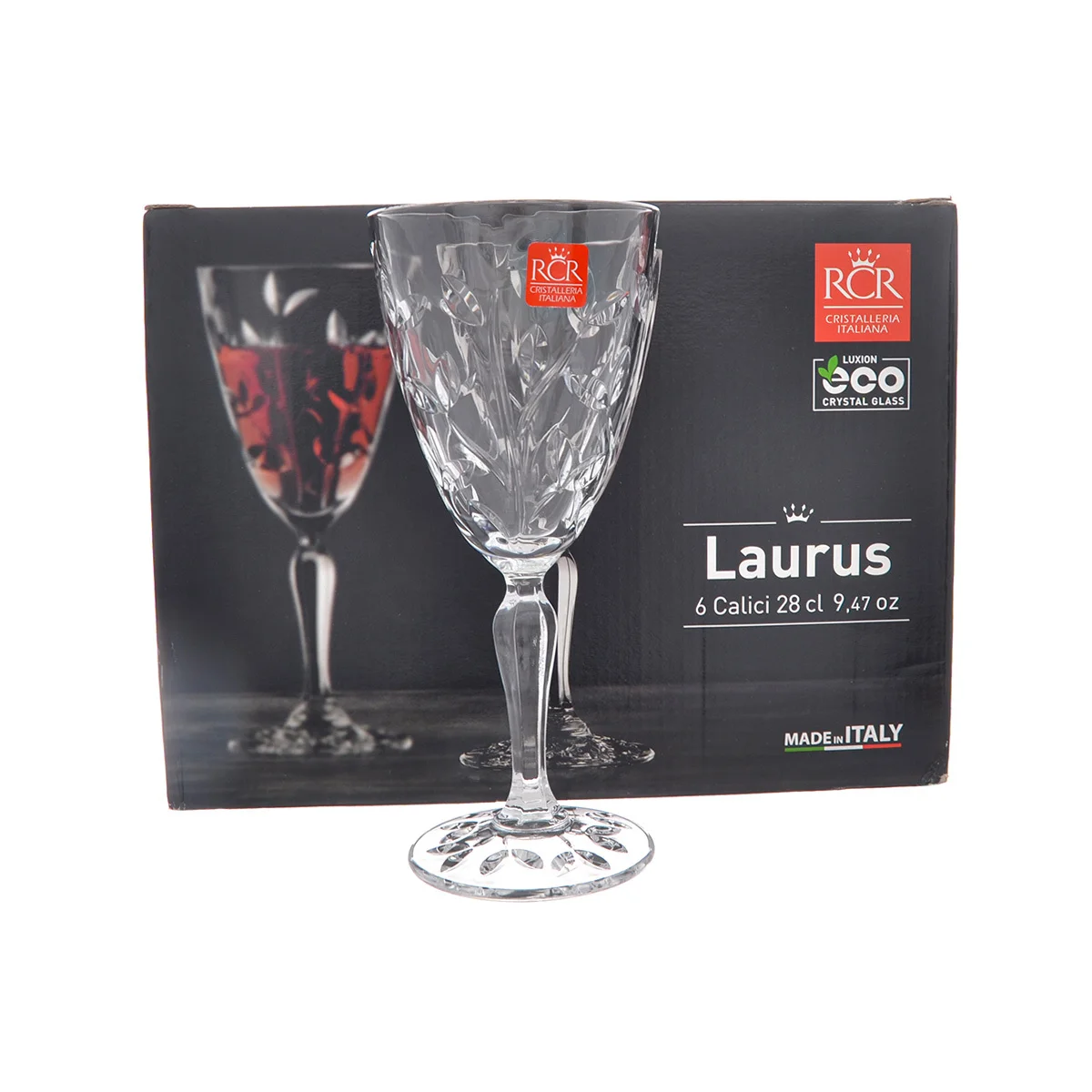 Прозрачный набор фужеров 280 мл RCR, Laurus, 6 шт