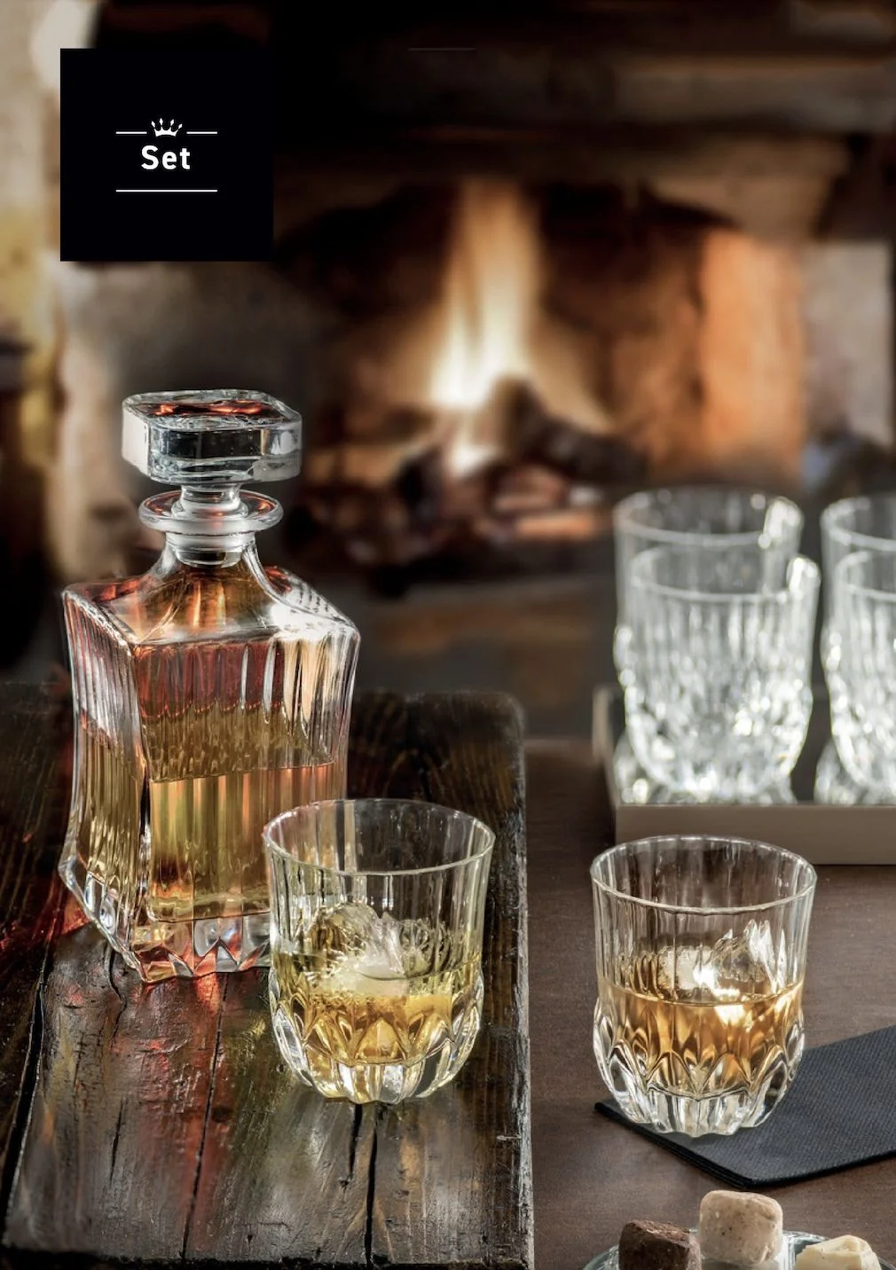 Прозрачный набор стаканов для виски RCR set Mixology 340мл (4 шт)