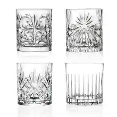 Прозрачный набор стаканов для виски RCR set Mixology 340мл (4 шт)