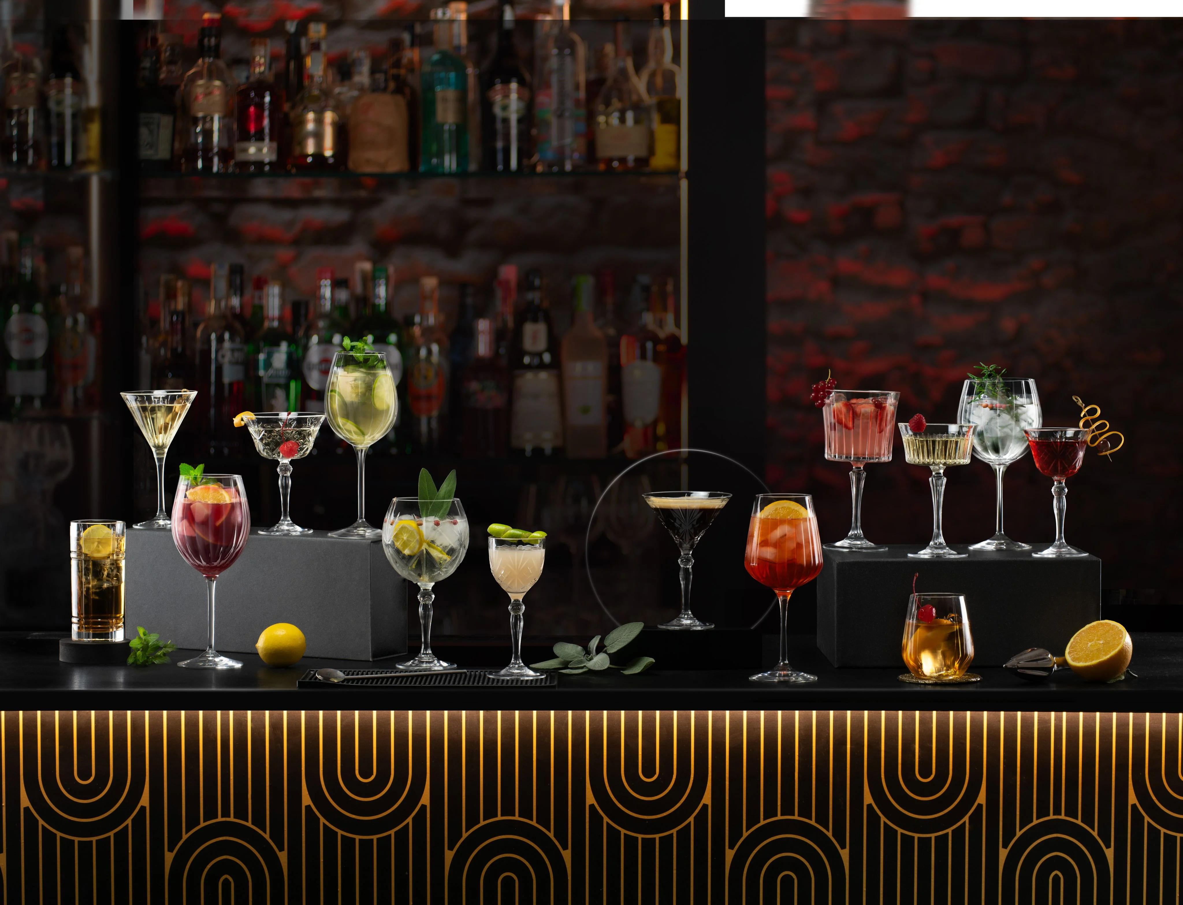 Прозрачный набор стаканов для виски RCR set Mixology 340мл (4 шт)