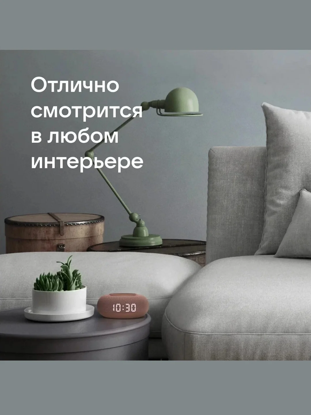 Терракотовый умная колонка VK Капсула Мини с часами и Марусей (ВК) 5Вт