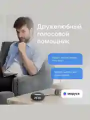 Тёмно-серый умная колонка VK Капсула Мини с часами и Марусей (ВК) 5Вт