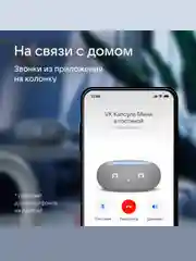 Серый умная колонка VK Капсула Мини с часами и Марусей (ВК) 5Вт